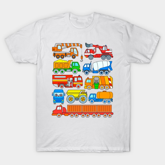 Trucks and Heavy Vehicles for Kids T-Shirt by samshirts